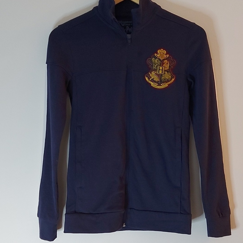 Universal Studios Harry Potter Hogwarts Zippered Jacket Navy Size XS